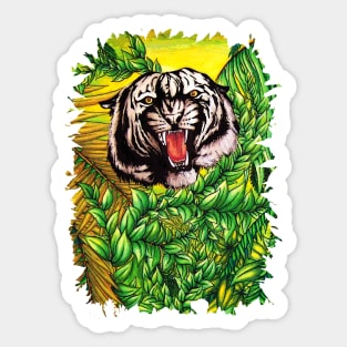 Tiger Roar on the Jungle Sticker